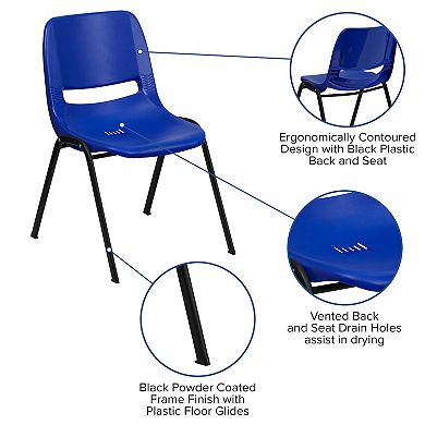 Emma and Oliver Ergonomic Kid's Shell Stack Chair - 14" Seat Daycare Home School
