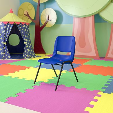 Emma and Oliver Ergonomic Kid's Shell Stack Chair - 14" Seat Daycare Home School