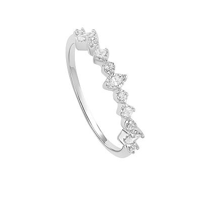 PRIMROSE Sterling Silver Cubic Zirconia Band Ring