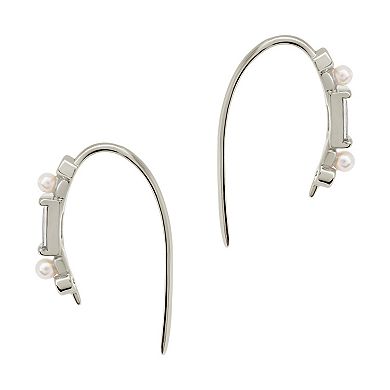 MC Collective Cubic Zirconia & Freshwater Cultured Pearl Threader Earrings