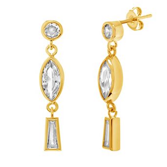 MC Collective Cubic Zirconia Drop Stud Earrings