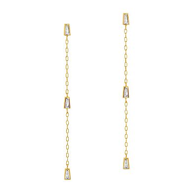 MC Collective Cubic Zirconia Chain Drop Earrings