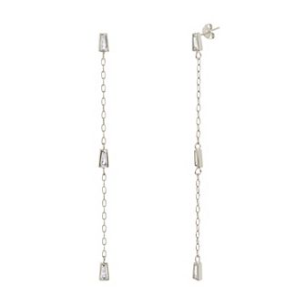 MC Collective Cubic Zirconia Chain Drop Earrings
