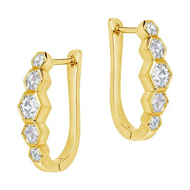 MC Collective Hexagon Cubic Zirconia Hoop Earrings