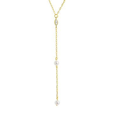 MC Collective Cubic Zirconia & Freshwater Cultured Pearl Tyra Lariat Necklace