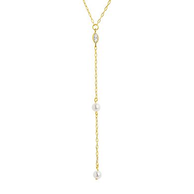 MC Collective Cubic Zirconia & Freshwater Cultured Pearl Tyra Lariat Necklace