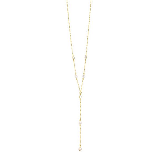 MC Collective Cubic Zirconia & Freshwater Cultured Pearl Tyra Lariat ...