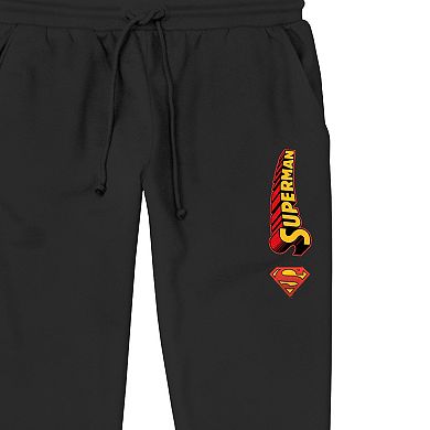 Men's Superman Emblem And Logo Jogger Pajama Pants