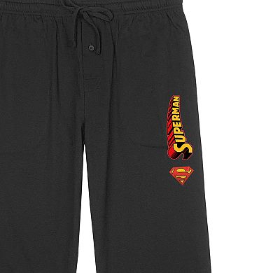Men's Superman Emblem And Logo Pajama Pants