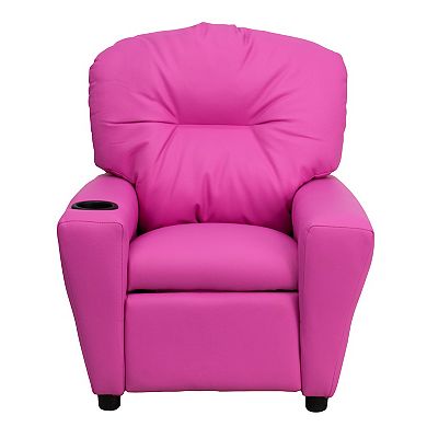 Emma and Oliver Contemporary Kids Recliner with Cup Holder