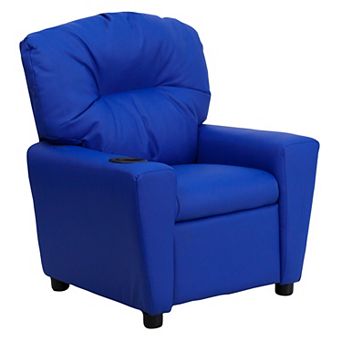 Emma and Oliver Contemporary Kids Recliner with Cup Holder