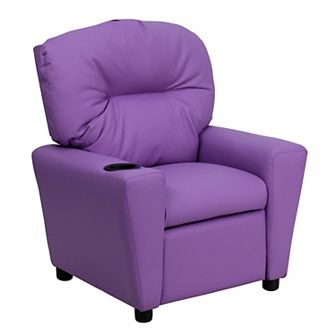 Emma and Oliver Contemporary Kids Recliner with Cup Holder