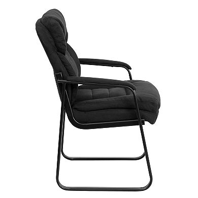 Emma and Oliver Executive Side Reception Chair with Lumbar Support and Sled Base