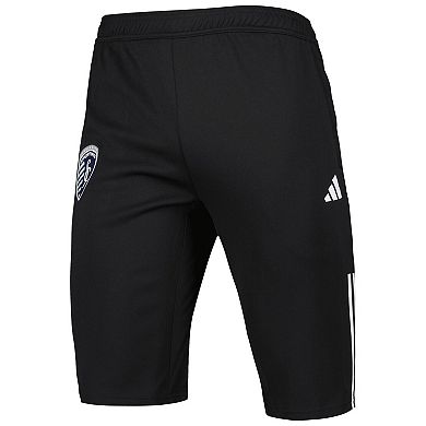 Men's adidas Black Sporting Kansas City 2023 On-Field Training AEROREADY Half Pants