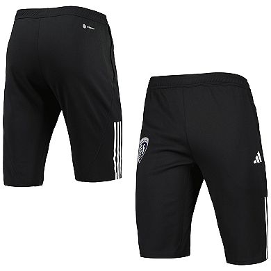 Men's adidas Black Sporting Kansas City 2023 On-Field Training AEROREADY Half Pants