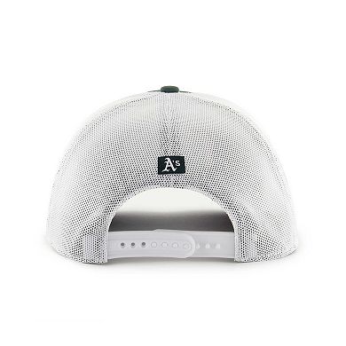 Men's '47 Green/White Oakland Athletics Burgess Trucker Snapback Hat