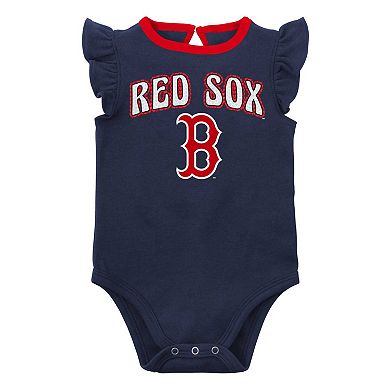 Newborn & Infant Navy/Heather Gray Boston Red Sox Little Fan Two-Pack Bodysuit Set
