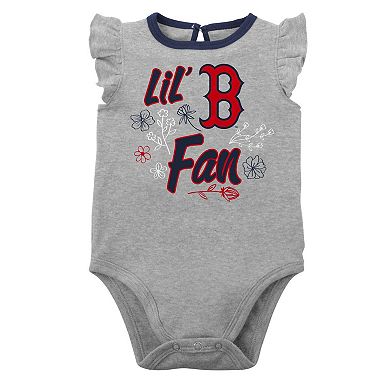 Newborn & Infant Navy/Heather Gray Boston Red Sox Little Fan Two-Pack Bodysuit Set