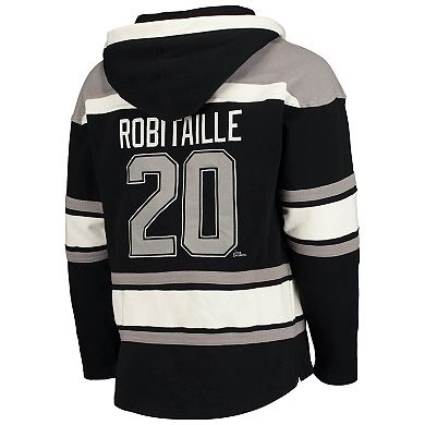 Men's '47 Luc Robitaille Black Los Angeles Kings Retired Player Name & Number Lacer Pullover Hoodie