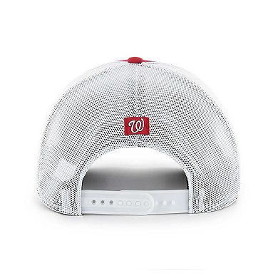Men's '47 Red/White Washington Nationals Burgess Trucker Snapback Hat