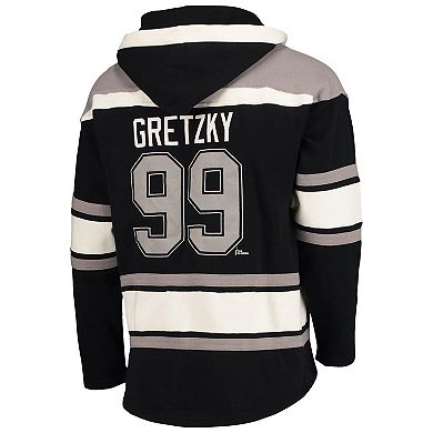 Men's '47 Wayne Gretzky Black Los Angeles Kings Retired Player Name & Number Lacer Pullover Hoodie