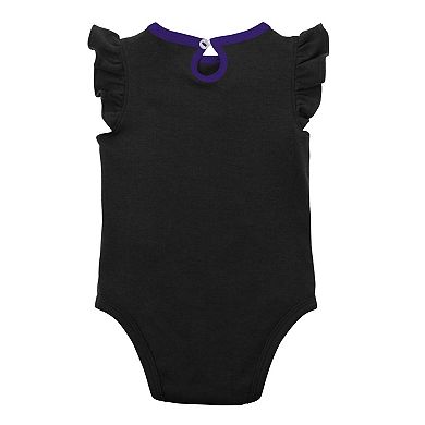 Newborn & Infant Black/Heather Gray Colorado Rockies Little Fan Two-Pack Bodysuit Set