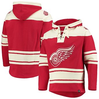 Men's '47 Red Detroit Red Wings Superior Lacer Lace-up Hoodie