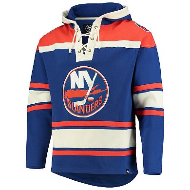 Men's '47 Royal New York Islanders Superior Lacer Pullover Hoodie