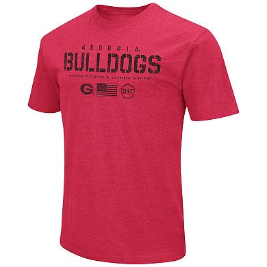 Men's Colosseum Heather Red Georgia Bulldogs OHT Military Appreciation Flag 2.0 T-Shirt
