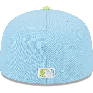 Men's New Era Light Blue/Neon Green Chicago Cubs Spring Color Two-Tone 59FIFTY Fitted Hat