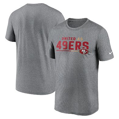Men's Nike Heather Gray San Francisco 49ers Legend Team Shoutout Performance T-Shirt