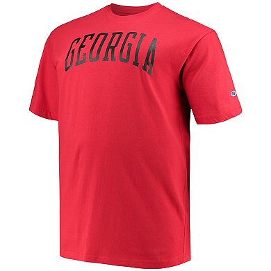Men's Champion Red Georgia Bulldogs Big & Tall Arch Team Logo T-Shirt