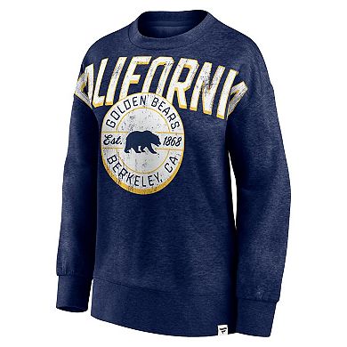 Women's Fanatics Heathered Navy Cal Bears Jump Distribution Pullover Sweatshirt