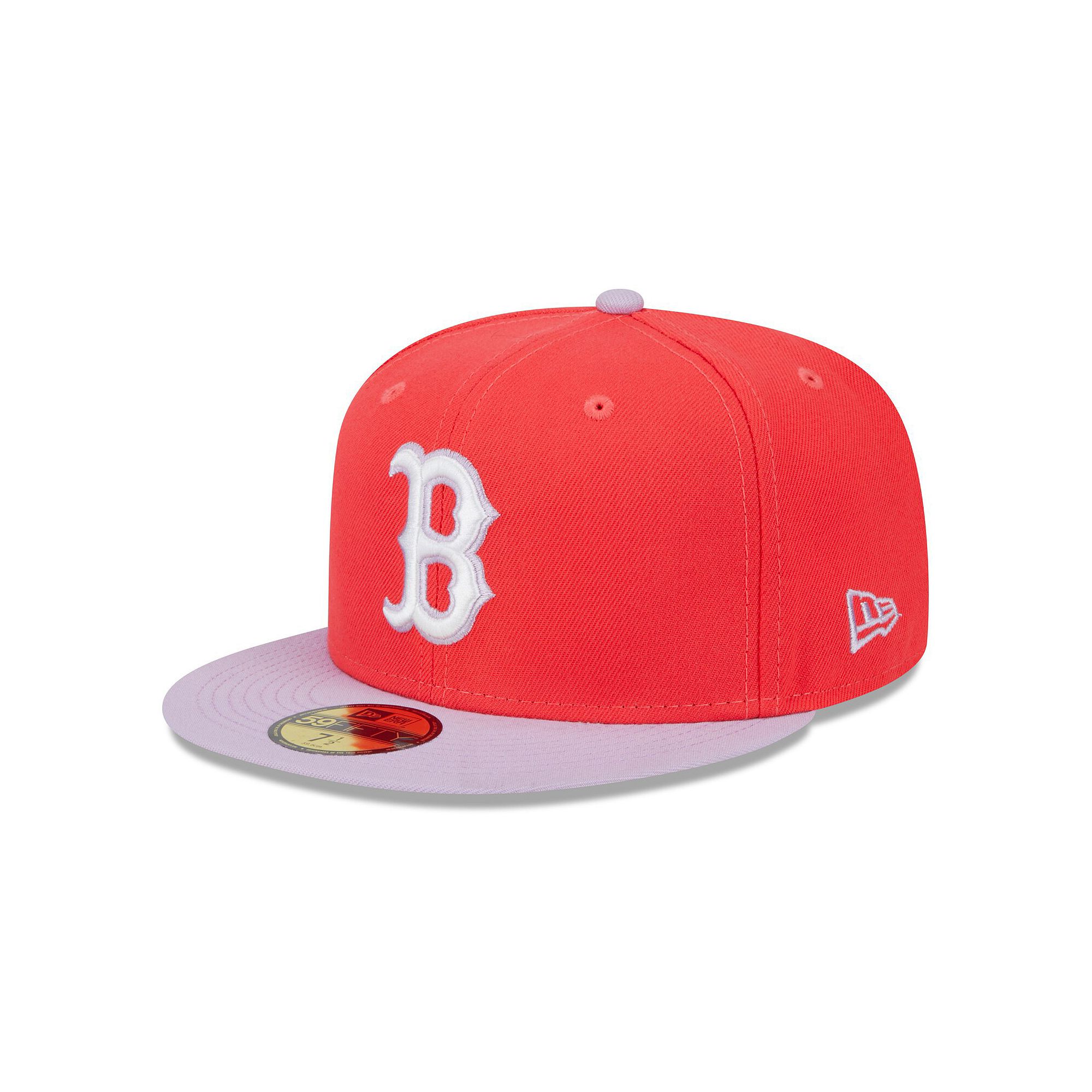 Mens New Era Red/Lavender Boston Red Sox Spring Color Two-Tone 59FIFTY Fit