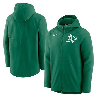 Men's Nike Kelly Green Oakland Athletics Authentic Collection Performance Raglan Full-Zip Hoodie