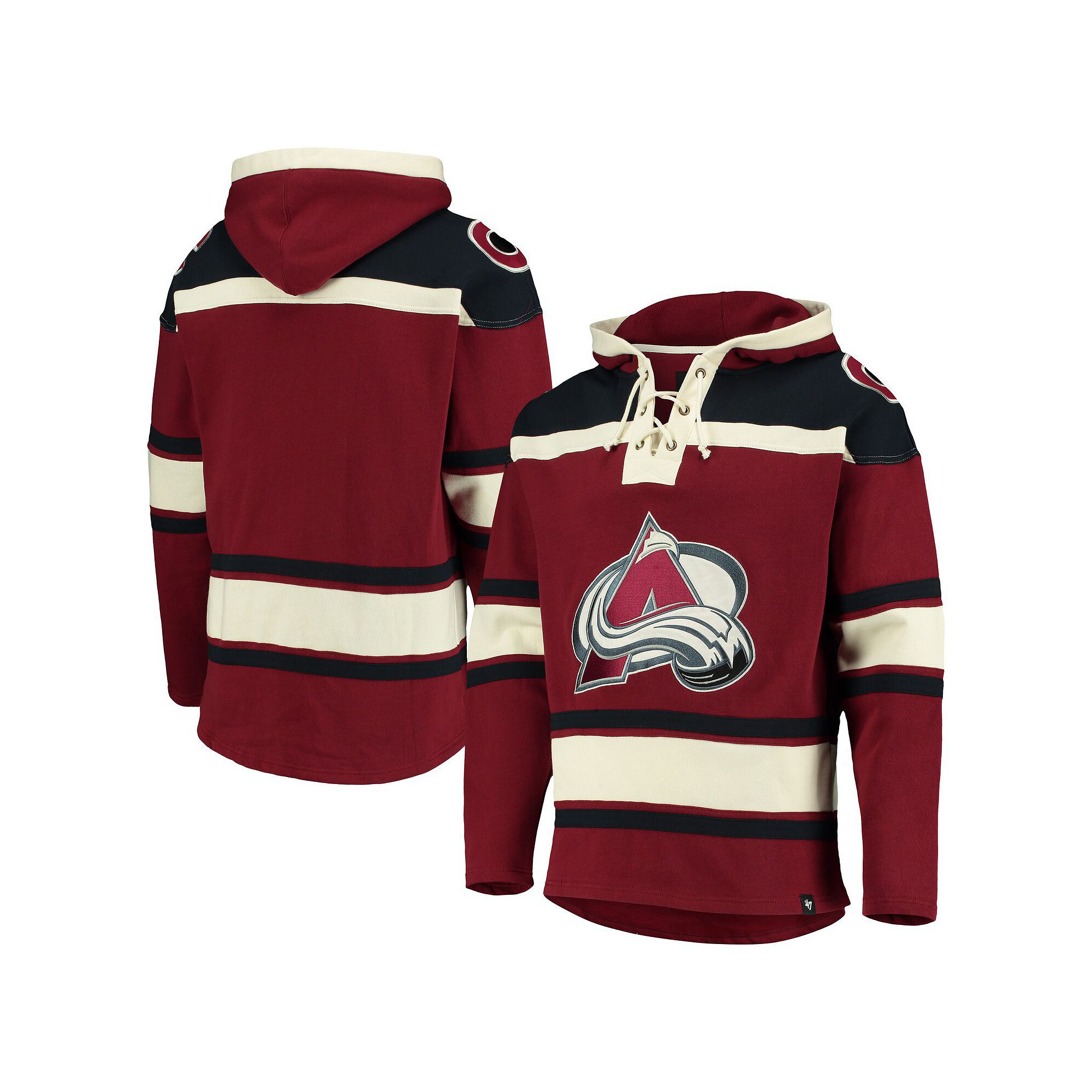 Mens 47 Burgundy Colorado Avalanche Superior Lacer Pullover Hoodie, Size: