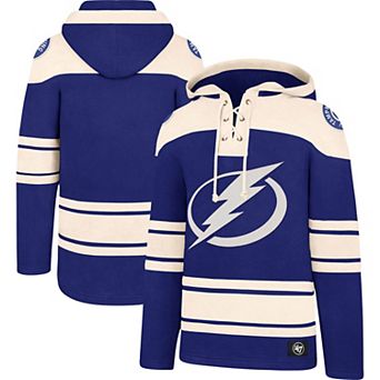 Men's '47 Blue Tampa Bay Lightning Superior Lacer Lace-up Hoodie