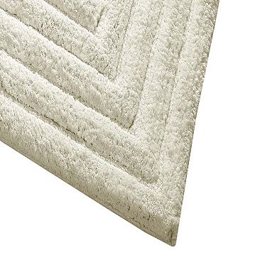 Knightsbridge Diagonal Racetrack 100% Cotton Reversible Bath Rug