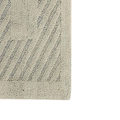 Knightsbridge Diagonal Racetrack 100% Cotton Reversible Bath Rug