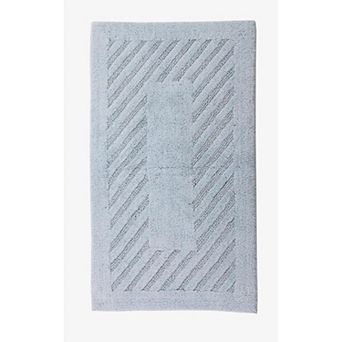 Knightsbridge Diagonal Racetrack 100% Cotton Reversible Bath Rug