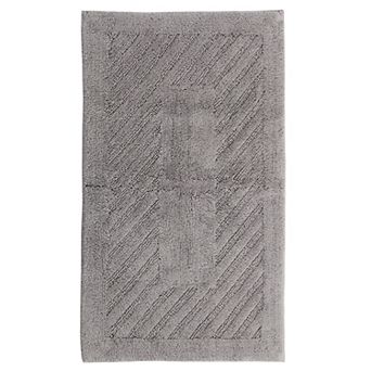 Knightsbridge Diagonal Racetrack 100% Cotton Reversible Bath Rug