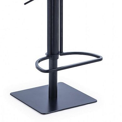 Swivel Faux Leather Bar Stool with Countered Seat, White and Black