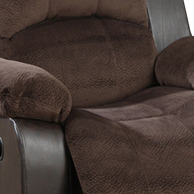 Polyurethane Rocker Recliner In Choco Suede Brown