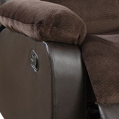 Polyurethane Rocker Recliner In Choco Suede Brown