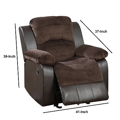Polyurethane Rocker Recliner In Choco Suede Brown