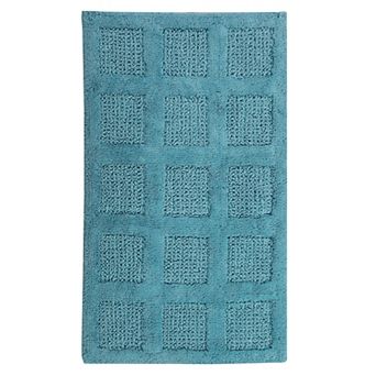 Knightsbridge Square Honeycomb 100% Cotton Reversible Bath Rug