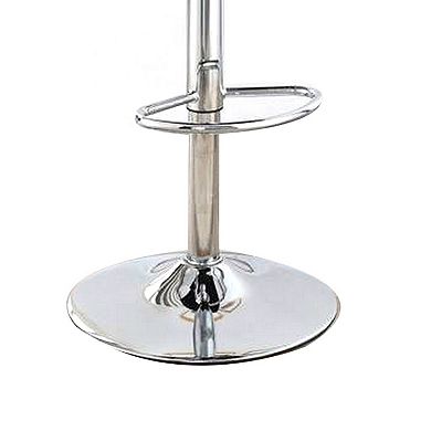 Adjustable Barstool with Rolled Button Tufted Back, Set of 2, Black