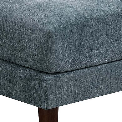 Rio 33 Inch Modular Armless Sofa Chair, Lumbar Cushion, Slate Blue Fabric