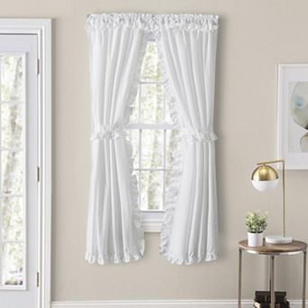 Ellis Home Classic Narrow Ruffle 2 pc Rod Pocket Curtain Panel