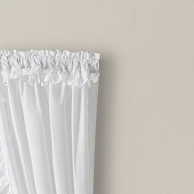 Ellis Home Classic Narrow Ruffle 2-Piece Rod Pocket Curtain Panel